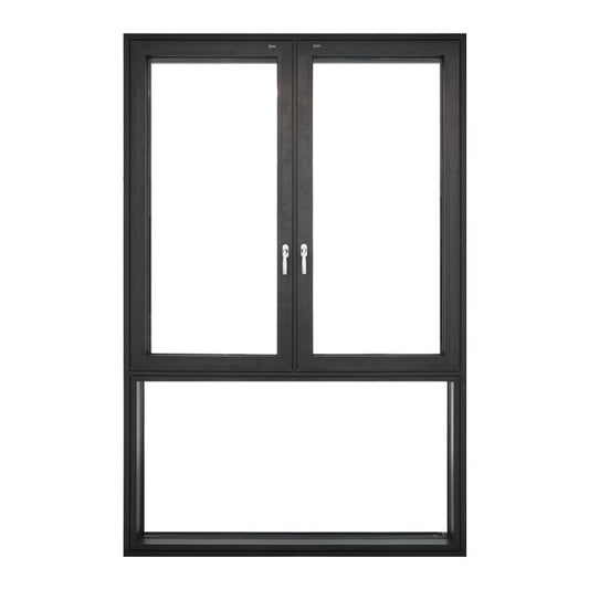 Окно с двойным остеклением, удар от урагана, открытые окна с алюминиевой рамой, окно с алюминиевой створкой