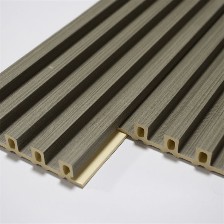 2022 Kaijie free sample fire-proof 3D grille fluted slat wall panel wood plastic composite wpc wall panel