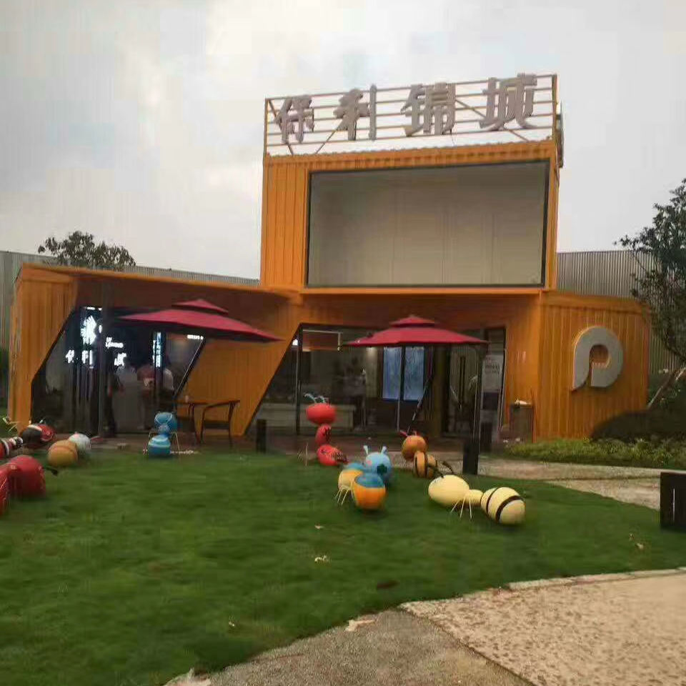 La cafetería prefabricada móvil del envase de los 20ft suministra la casa prefabricada de lujo del restaurante