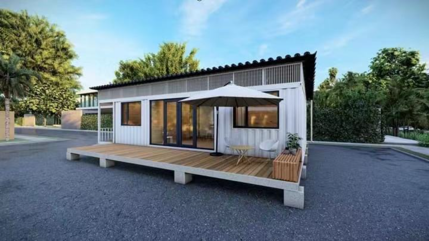 Casa contenedor 20 pies barra prefabricada modular al aire libre del contenedor de envío de 40 pies 