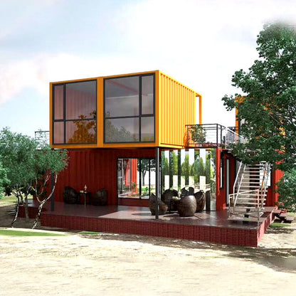 Container house 3 bedrooms villa with customized exterior wall decoration