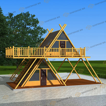 Prefabricated triangle a-frame house
