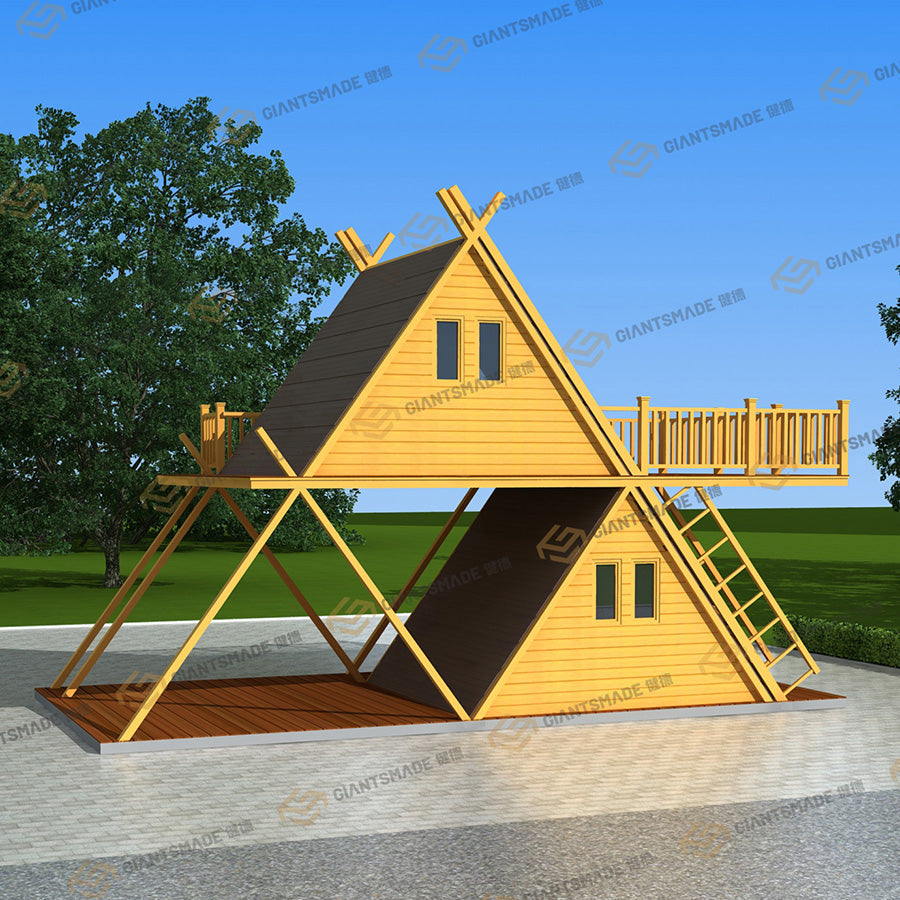 Сборный треугольный каркасный дом