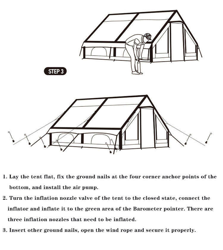 Надувная палатка для кемпинга на открытом воздухе, холст, настенная надувная палатка
