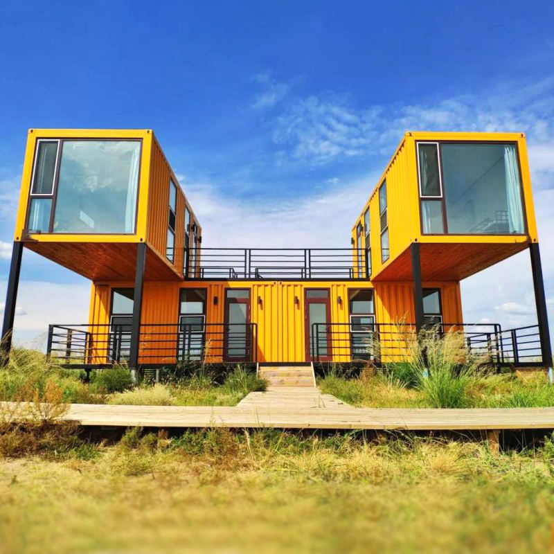 Container house 3 bedrooms villa with customized exterior wall decoration