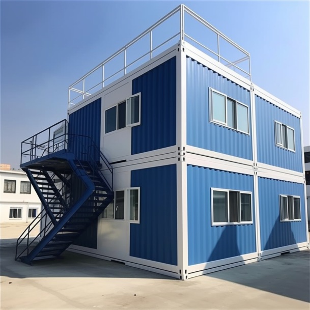 Casa prefabricada tipo contenedor de 2 plantas para apartamento de vivienda para trabajadores