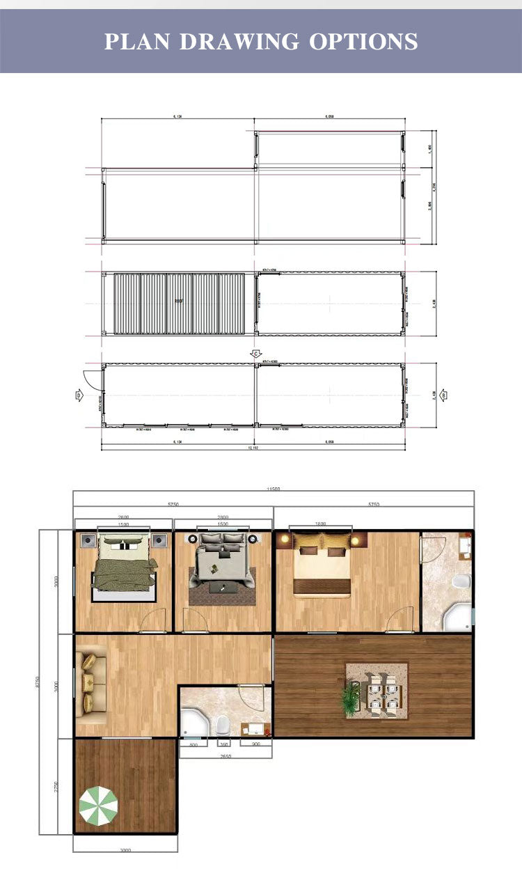 Casas de contenedores de diseño de estructura de acero Casas de contenedores prefabricadas