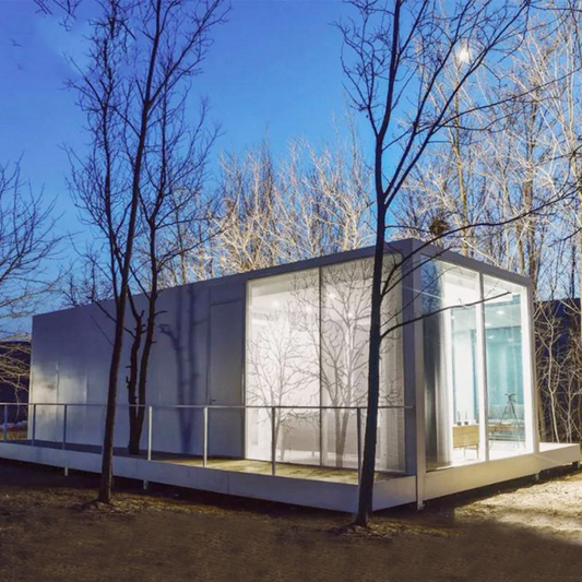 Container house modern design luxury glass wall prefabricated modular container home hotel for resort villa