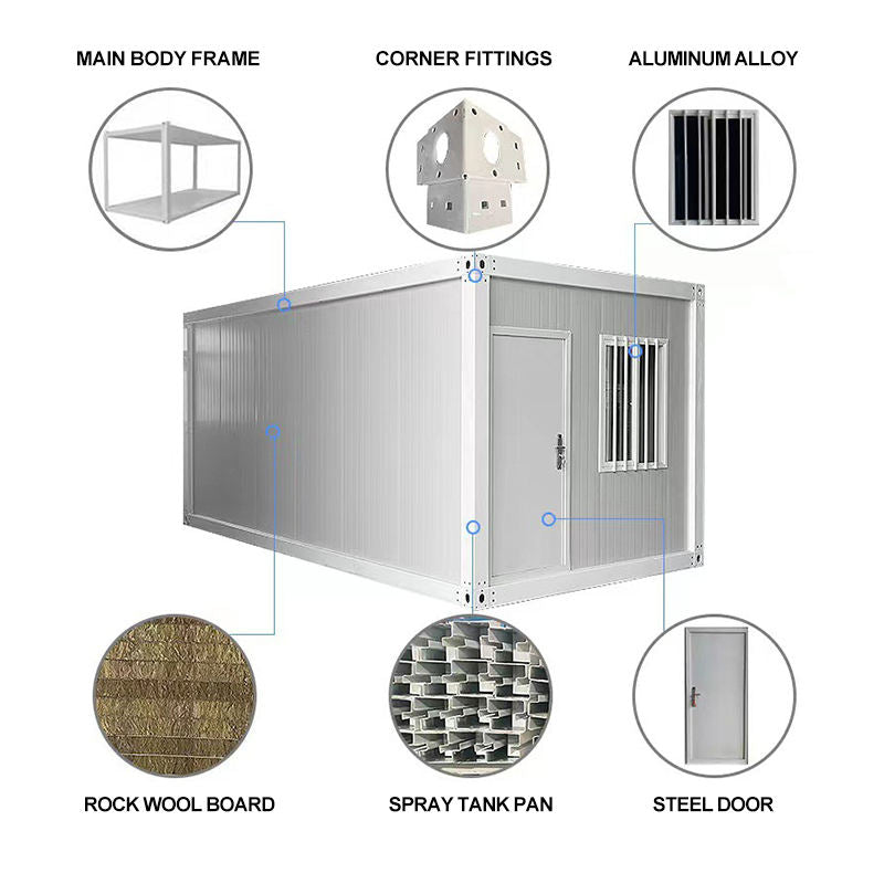 Portable modern prefab house for living / office / shop / warehouse