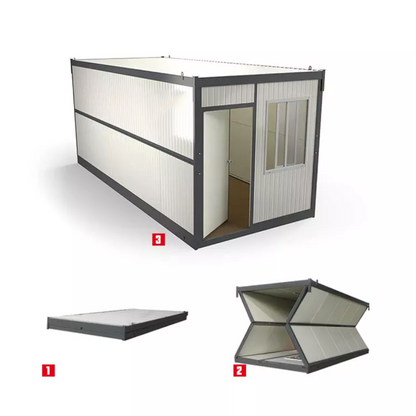 Customized luxury fabricated living portable folding prefabricated foldable container house 3 in 1