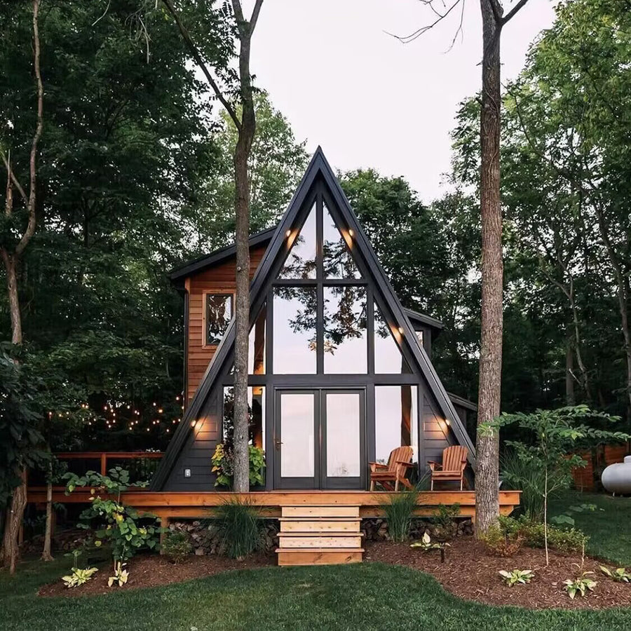 Triangle Modulars Luxury A-Frame Low-rise Villa Modular Home Prefab Tiny Triangle House ...