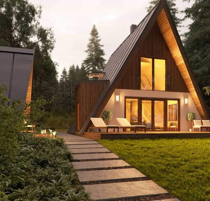 Casa modular prefabricada con aislamiento térmico de villa pequeña casa triangular 