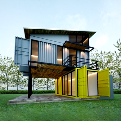 Container house 3 bedrooms villa with customized exterior wall decoration