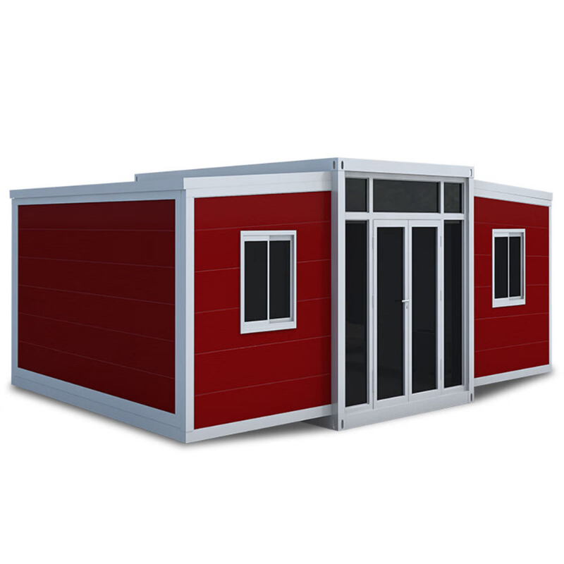 Double wings folding assemble storage prefabricated extensible expandable container house