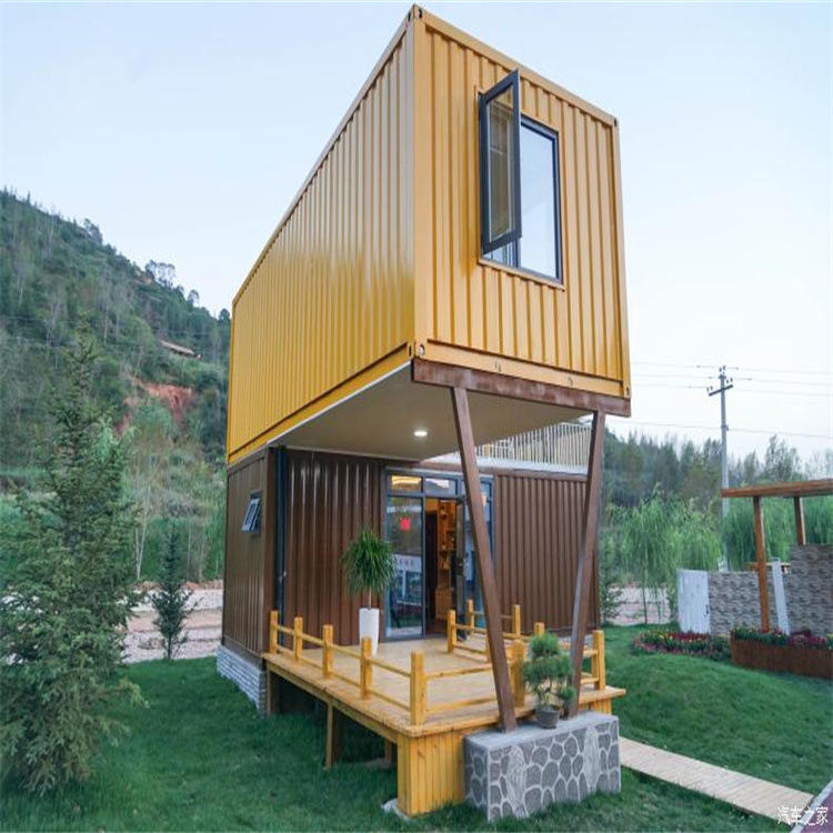 Residencia de dormitorio de casa contenedor prefabricada de hotel de vida pequeña al aire libre 