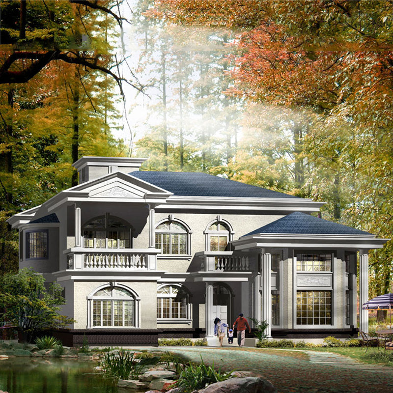 Casa de villa prefabricada de acero ligero con estructura de acero 
