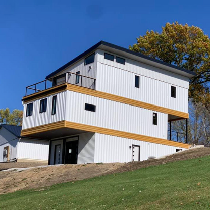 Casa prefabricada, villa de lujo, contenedor modular de dos pisos, paquete plano