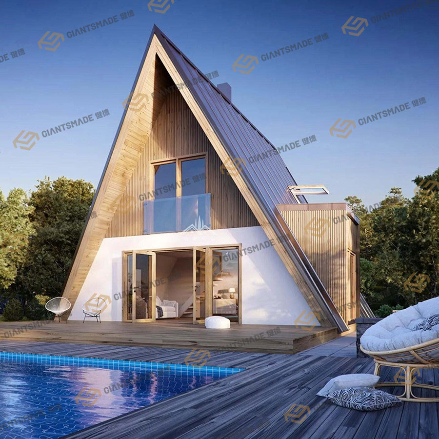 Casa prefabricada triangular con estructura en A