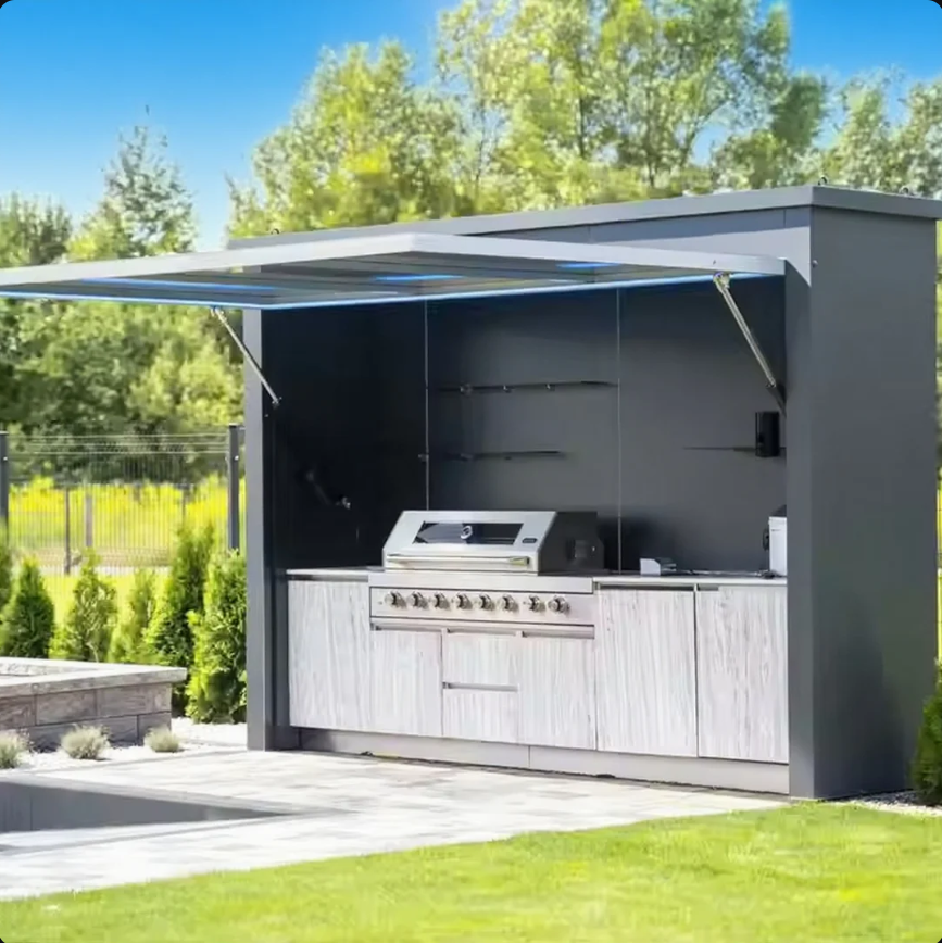 Modern Luxurious Custom Outdoor Kitchen Shed Cabinets with Grill