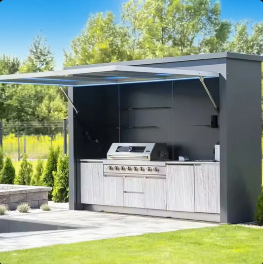 Modern Luxurious Custom Outdoor Kitchen Shed Cabinets with Grill