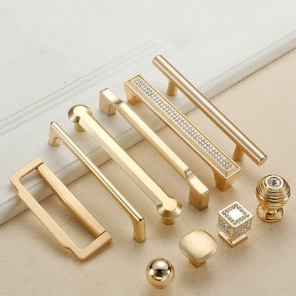 Zinc Alloy Pearl Gold Cabinet Knobs Kitchen Door Handles Drawer Cupboard Door Handle Cabinet Handles for Furniture Hardware