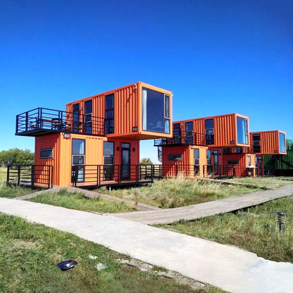 Container house 3 bedrooms villa with customized exterior wall decoration