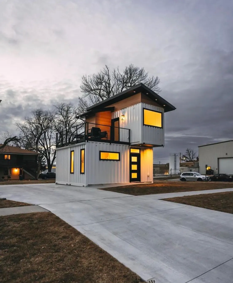 Diseño personalizado Estructura de acero de 2 pisos Edificios prefabricados Casa contenedor de lujo moderna 