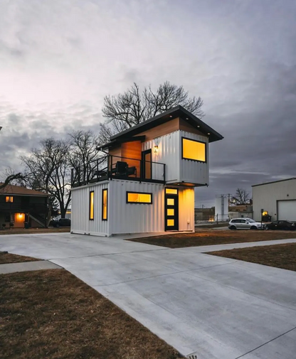 Diseño personalizado Estructura de acero de 2 pisos Edificios prefabricados Casa contenedor de lujo moderna 