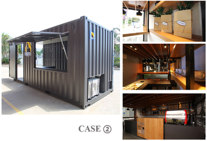 Customized prefab mobile steel structure container shop cafe