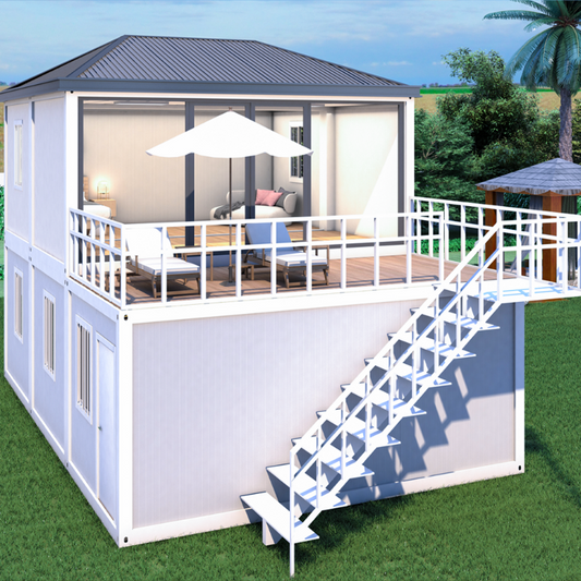 Customized 2 stories luxury fabricated living portable prefabricated container house For Sale