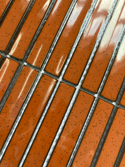 Цена по прейскуранту завода-изготовителя 20*145 мм мозаика с пальцами в крапинку коричневого цвета кухонная настенная плитка штабелированная керамическая мозаика 