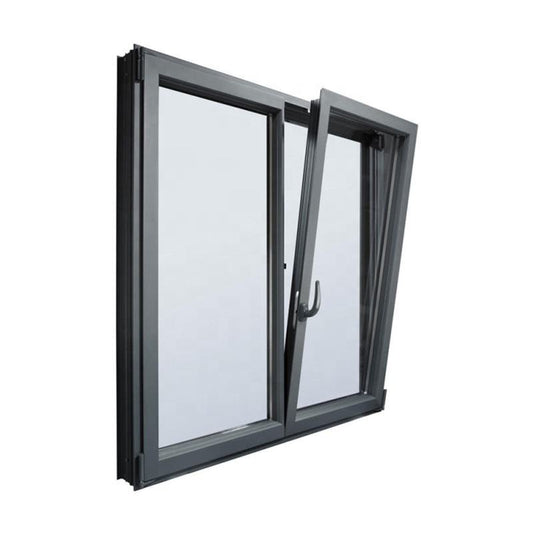 Ventana abatible de aluminio con rotura de puente térmico y doble acristalamiento de bajo consumo 