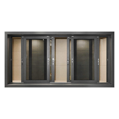 Ventana corrediza con rotura de puente térmico Ventanas corredizas de vidrio de aluminio con doble acristalamiento