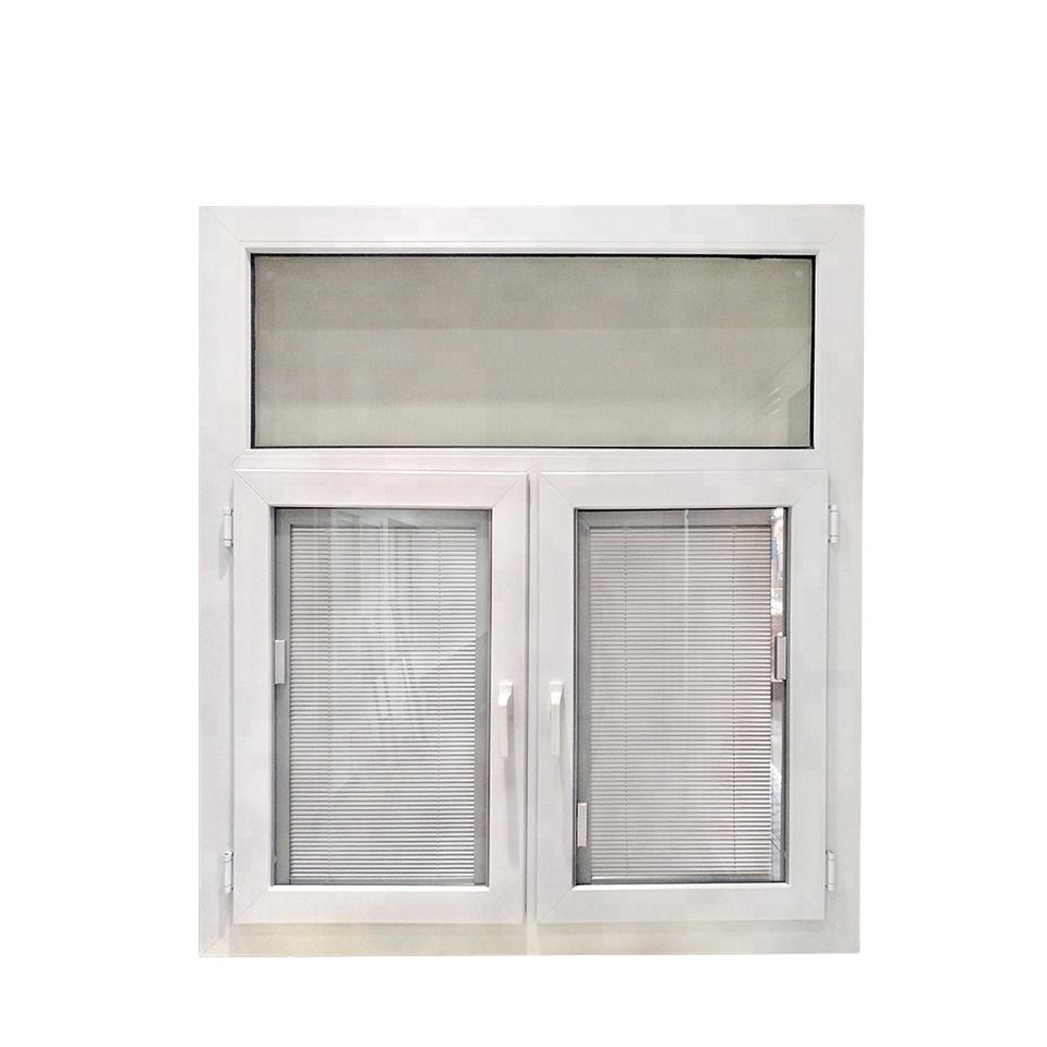 Ventana de PVC con doble acristalamiento, ventana de plástico blanco, ventanas abatibles de upvc 