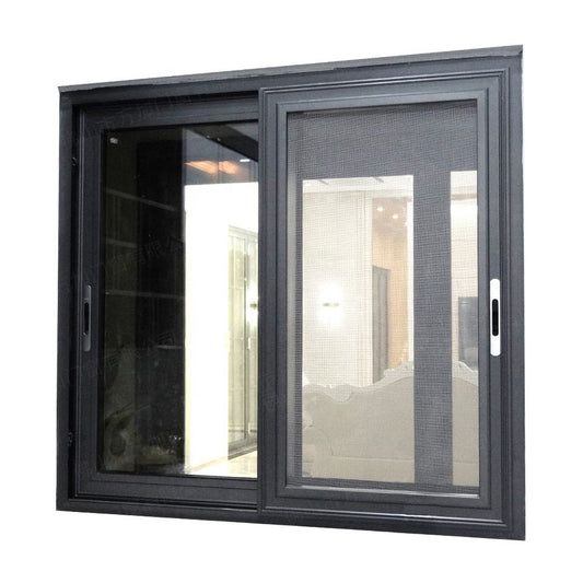 Ventanas correderas de aluminio de 3 vías con doble acristalamiento, ventanas de aluminio 