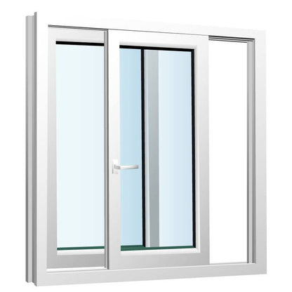 Ventana corrediza de vidrio de PVC, ventanas blancas de uPVC, ventana de plástico para construcción 