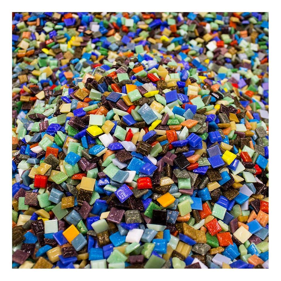 Colorful micro square hot melt vitreous bulk art craft glass pieces tile mosaic diy