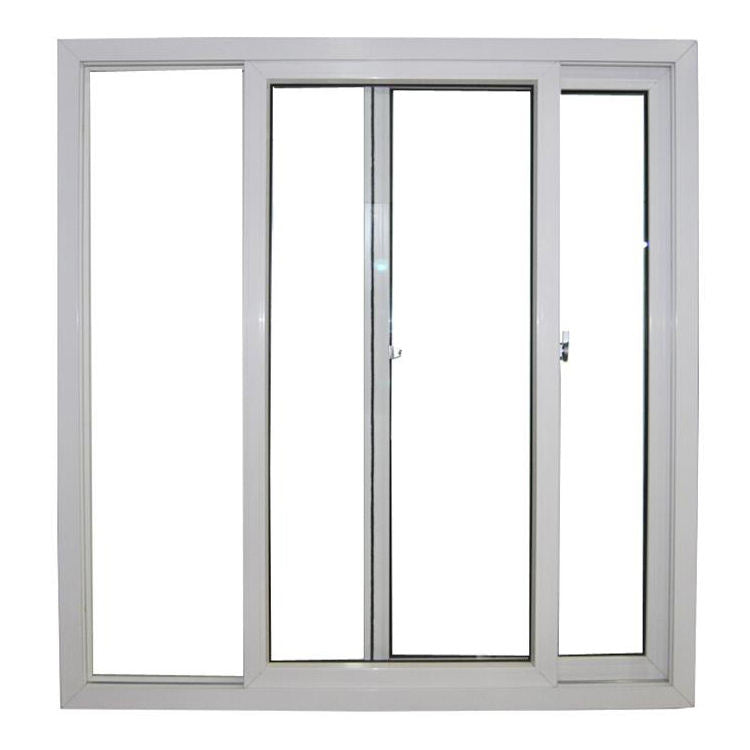 Ventana corrediza de vidrio de PVC, ventanas blancas de uPVC, ventana de plástico para construcción 