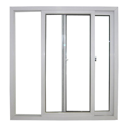 Ventana corrediza de vidrio de PVC, ventanas blancas de uPVC, ventana de plástico para construcción 