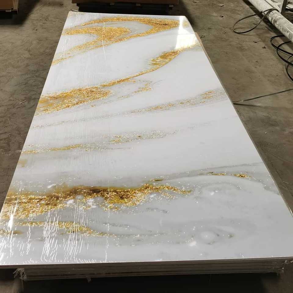 High glossy 1220x2440mm 3mm pvc wall panel / pvc marble uv sheet price ...