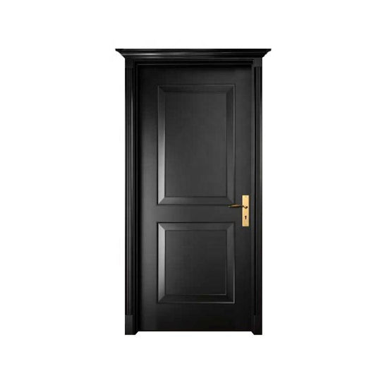 Puertas y ventanas empotradas de roble macizo negro para hotel de madera de teca, otros diseños de puertas interiores de madera para habitaciones 