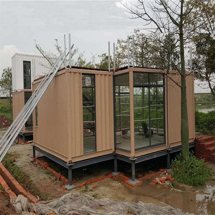 Steel prefabricated container huts hostel style modern residential housing