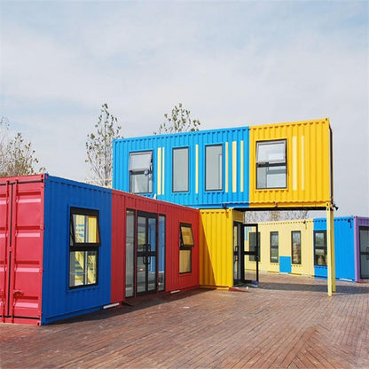 Prefabricated outdoor single and double deck stair house Container frame house Prefabricated family living house