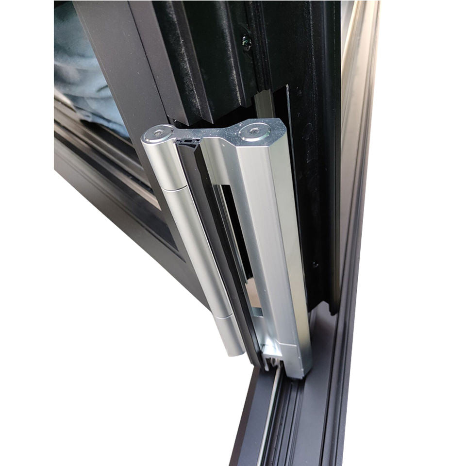 Ventanas plegables de aluminio de vidrio templado, ventanas correderas exteriores en acordeón para balcón 