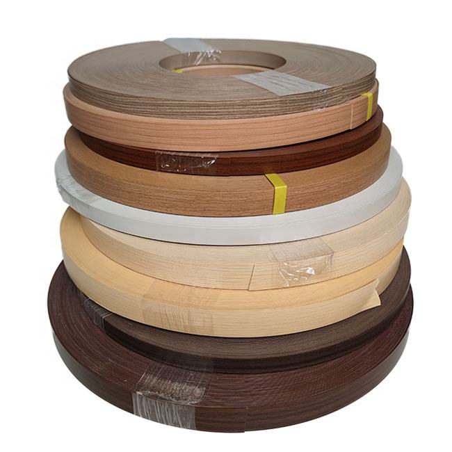 1*18mm Premium Cherry Wood Furniture Belt Wood Veneer Teak Veneer Edging Tape Worktop Edging Lip Black PVC Edge Banding Strips
