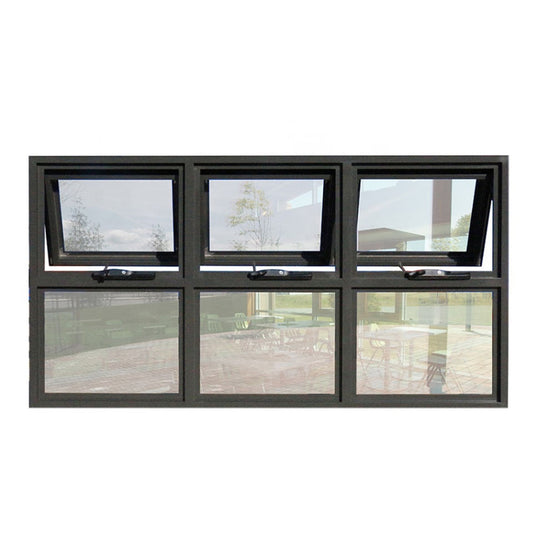 Ventana abatible fija de aluminio Ventanas de vidrio de doble acristalamiento y puerta Toldo Oscilobatiente Ventanas de madera Diseño gráfico Acero inoxidable 