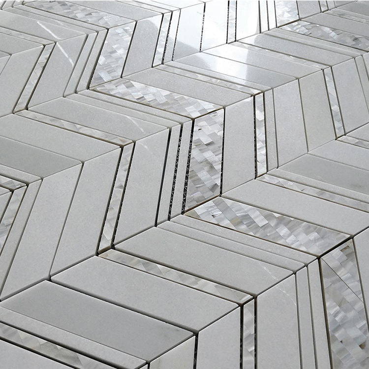 Мозаичная плитка из белого мрамора с шевронной формой для мозаичной плитки в вестибюле, керамическая плитка для ванной комнаты 